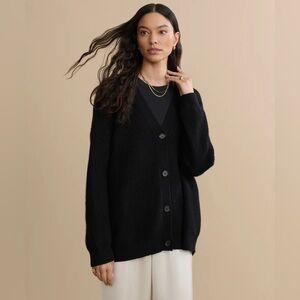 Jenni Kayne Cashmere Cocoon Cardigan in Black, Size Small